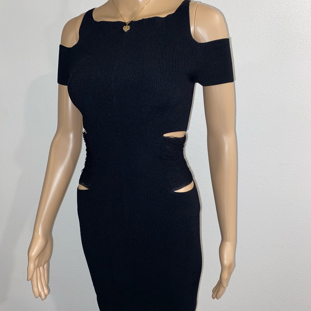 Roberto Cavalli Little Black Side Cutout Dress - 4 - Picture 3 of 7